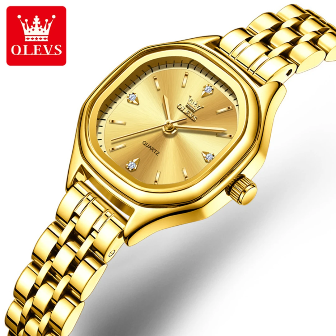 

OLEVS 5888 Quartz Casual Watch Gift Round-dial Stainless Steel Watchband Wristwatch Calendar Luminous