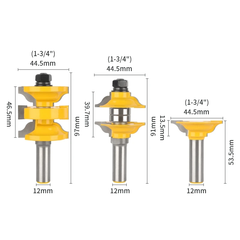 YUSUN  Entry Interior Tenon Door  Cutter Series Router Bit Wood Cutters Woodworking Milling Cutter For Wood Bit Face Mill