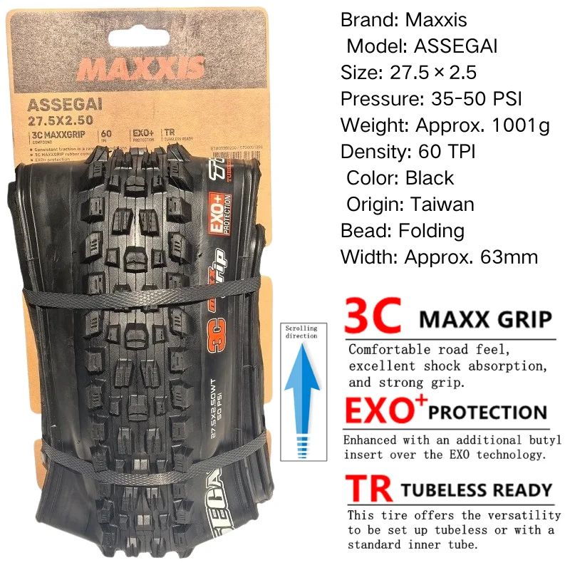 Maxxis ASSEGAI 27,5 29X2,5 Zoll Downhill Folding Vacuum Pannensicher ist ein hochfester Quick Drop-Reifen von Maxxis – Detail 13