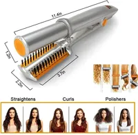 Professional Hairs Curler Straight Hair Comb Rotating Hair Brush Curler Styler 2 In 1 Hair Styling Tool Curling Iron With Brush