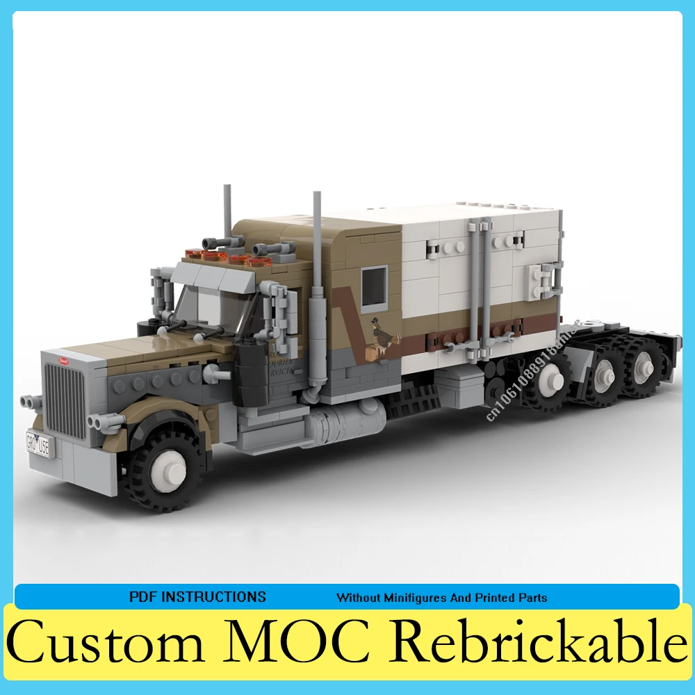 1998PCS High-Tech Mechanical MOC Peterbilt 379Truck Offroad Truck Electric Engineering Vehicle Model Kits Building Blocks Toys