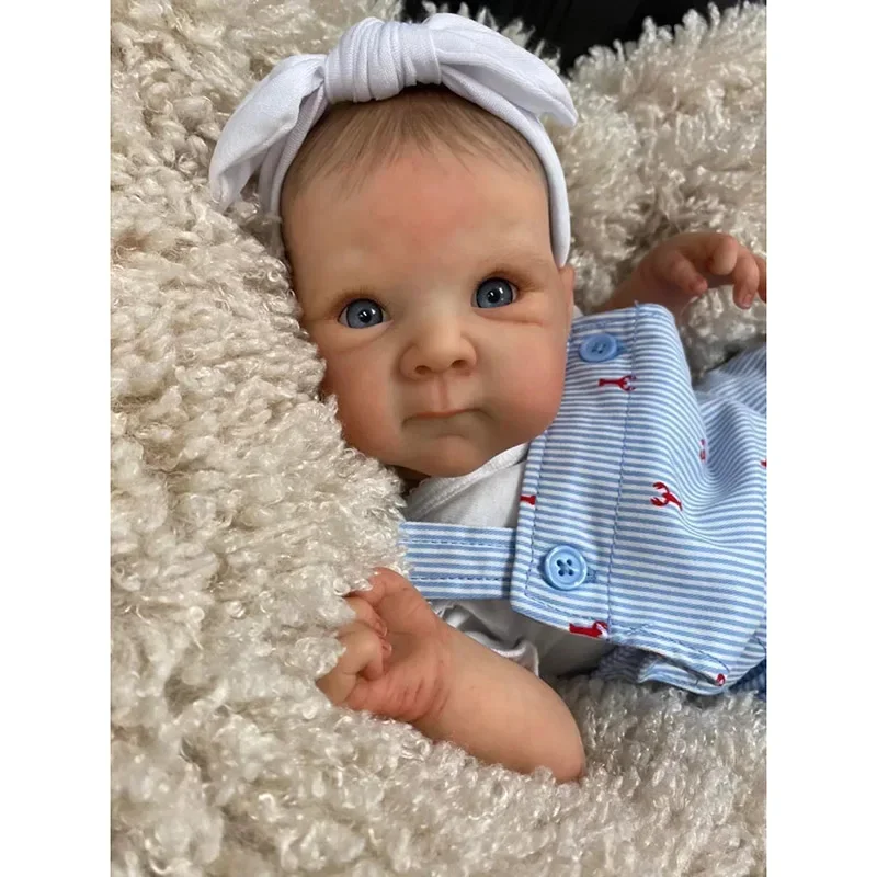 45 cm Bettie lebensechte Ganzkörper-Mädchen-Reborn-Baby-Neugeborenes, kuscheliges Baby, mehrere Schichten, Malerei, 3D-Haut mit handgezeichnetem Haar