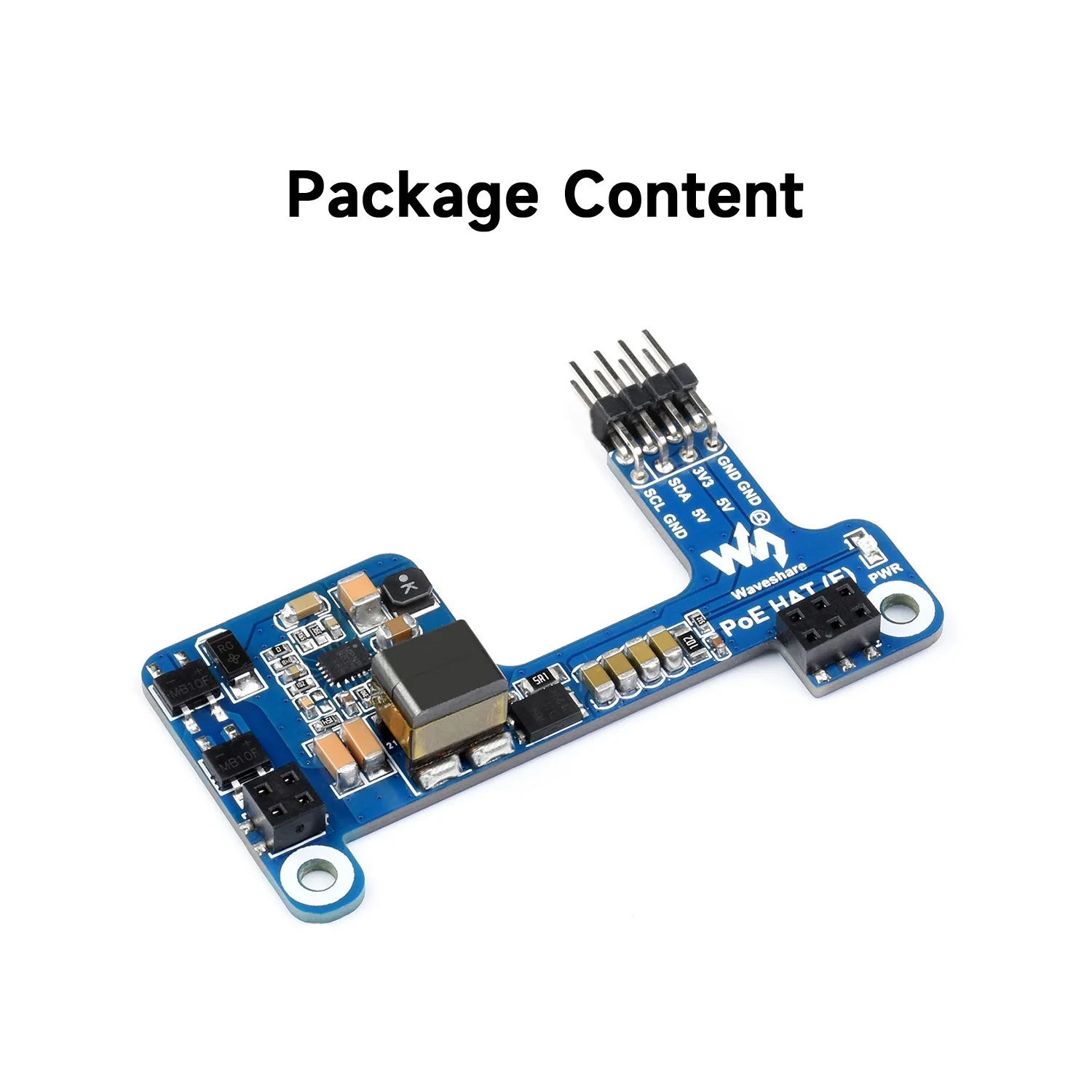 Picture 5: Waveshare PoE HAT (E) Power Over Ethernet HAT for Raspberry Pi 3B+/4B, IEEE 802.3af-compliant, 5V 2.5A DC out