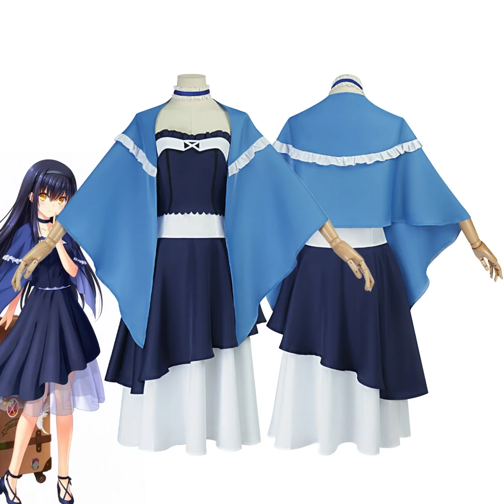 

Anime Summer Pockets Kushima Kamome Cosplay Costume Women Dress Summer Uniform Halloween Clothes