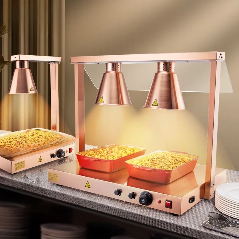 Buffet food insulation lamp, commercial single and double three-head food insulation station hotel catering lamp