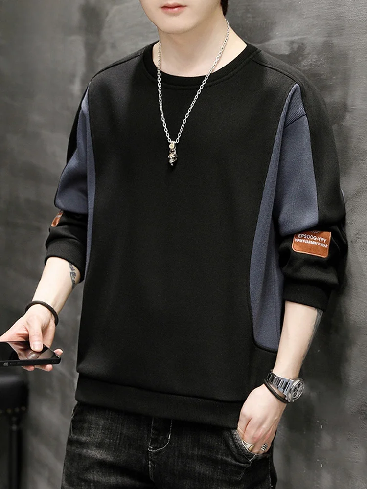 

Мужской свитшот с круглым вырезом, цветными блоками, длинными рукавами, повседневный, весенний, модный, удобный, из полиэстера, в стиле стритвир