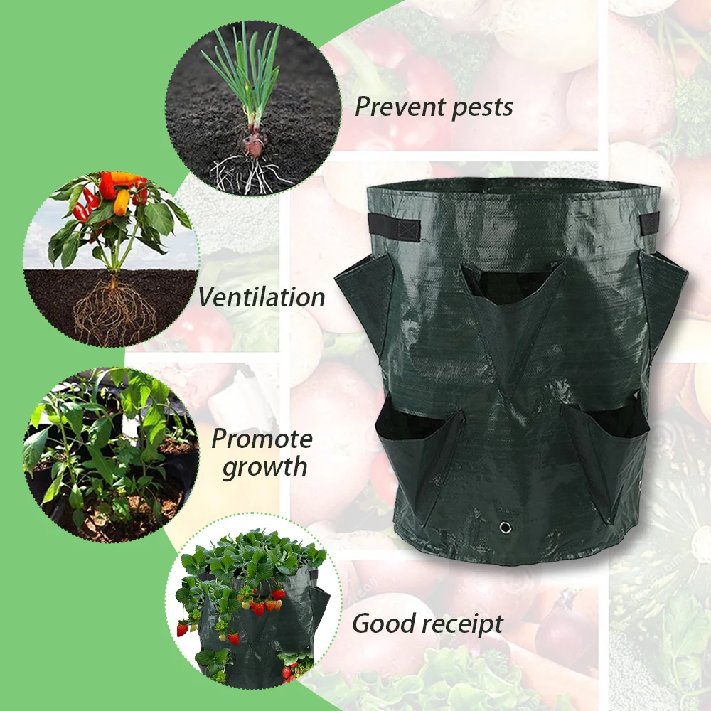 Multi-Mouth Grow Bag 5/7/10 Planting Bags Gallons Strawberry Tomato Growing Bag Reusable Gardens Balconies Flower Herb Planter
