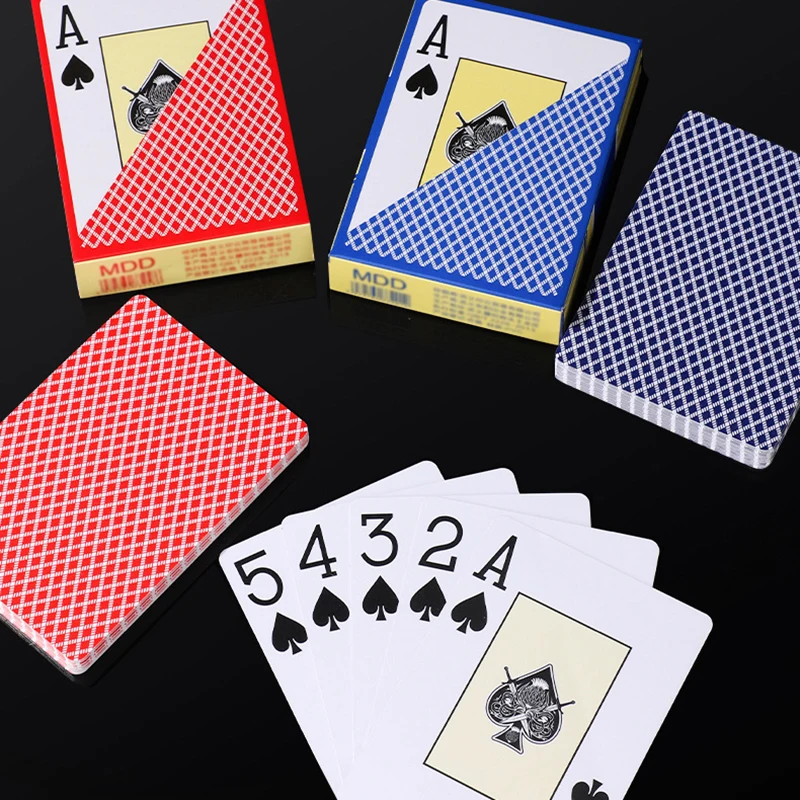 

Texas Hold'Em Waterproof Plastic Wide Deck Frosted Pvc Playing Cards Contain 56 Cards, With Rules And All-In Cards.