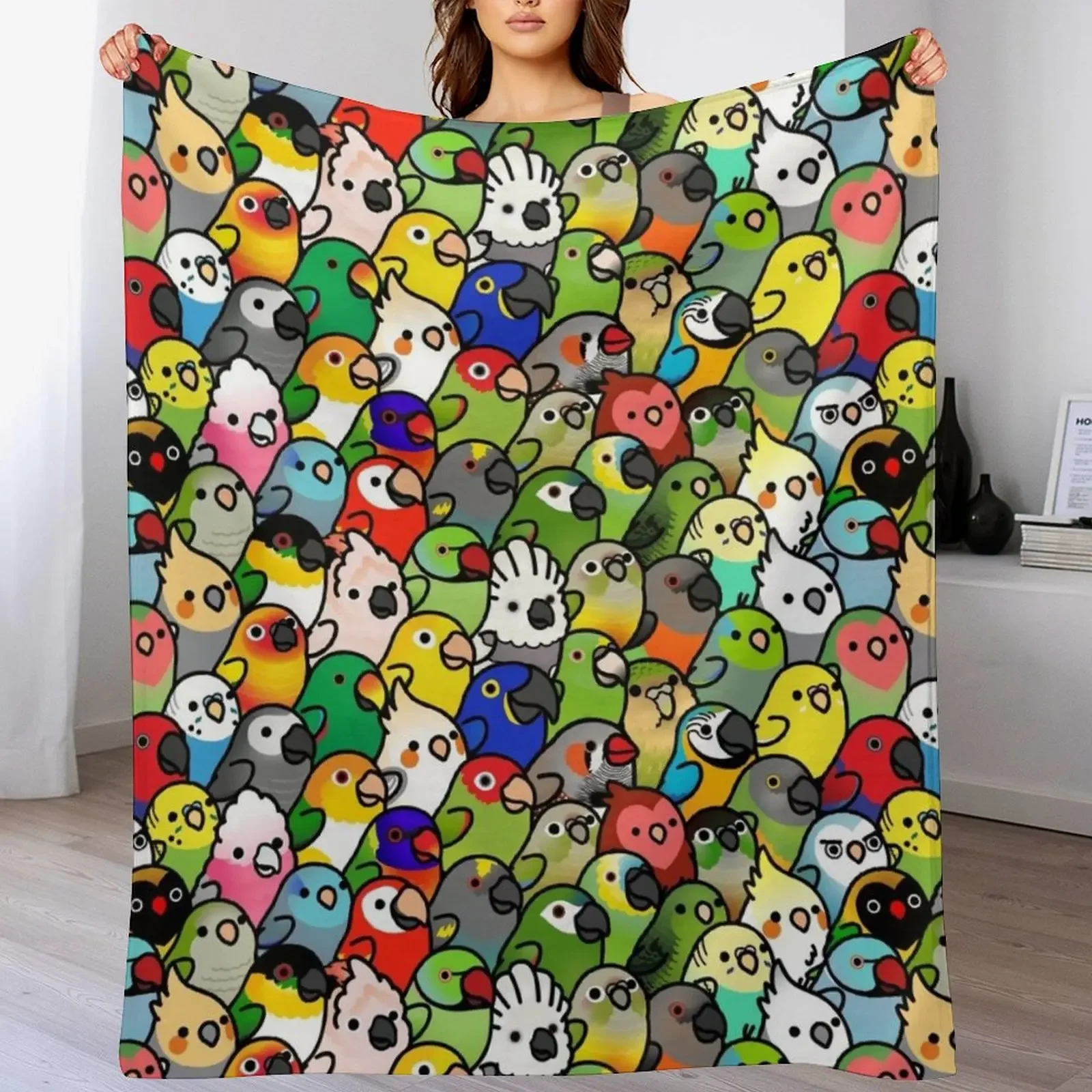 Everybirdy Pattern 2023 Throw Blanket Soft Breathable Blanket for Night Sleeping