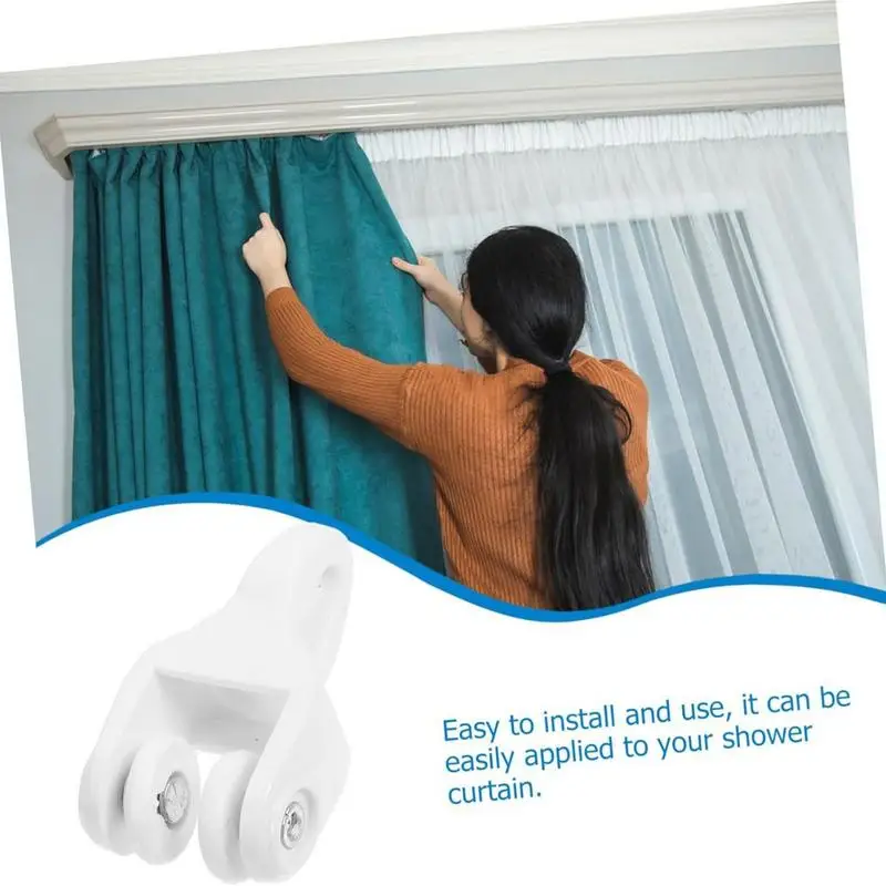 Curtains Hooks Curtains Slider Track 30X Rust-Resistant Clips Heavy Duty Roller For Gazebo Screening Bedrooms RV Window