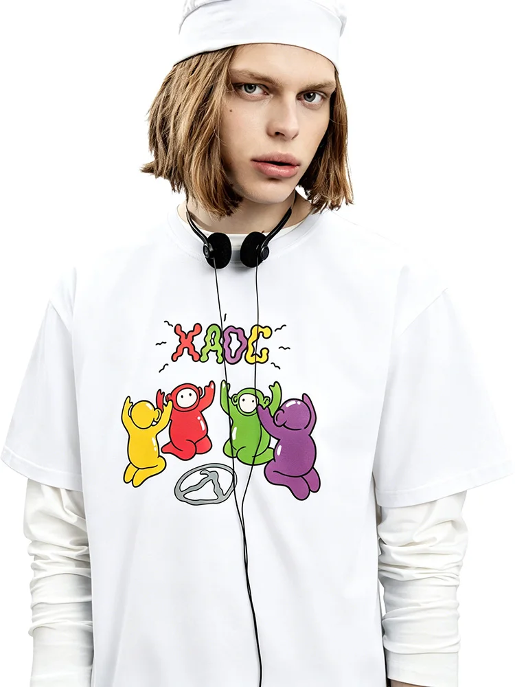 Men T-Shirt Cotton Vintage Summer Tees Korean Fashion Short Sleeve Tops Y2k Graphic Print Oversized Streetwear Unisex Clothing