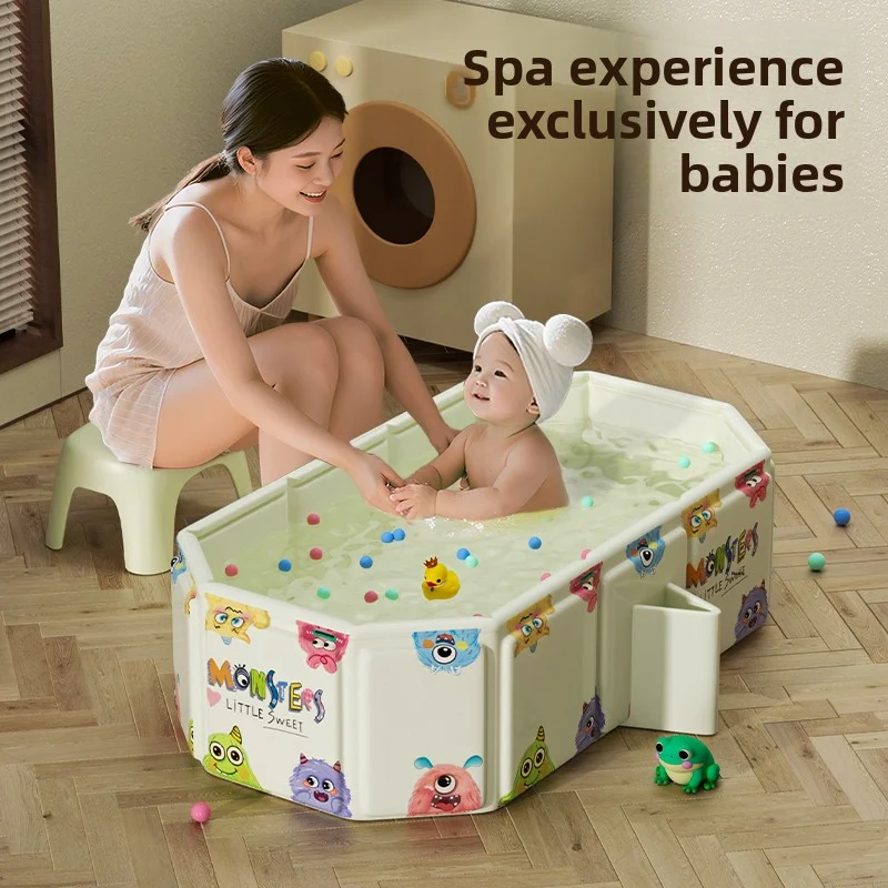 

Oversized Foldable Baby Bathtub, Newborn to Toddler Bath Tub with Sit & Lie Function, Home Use Kids Bath Basin