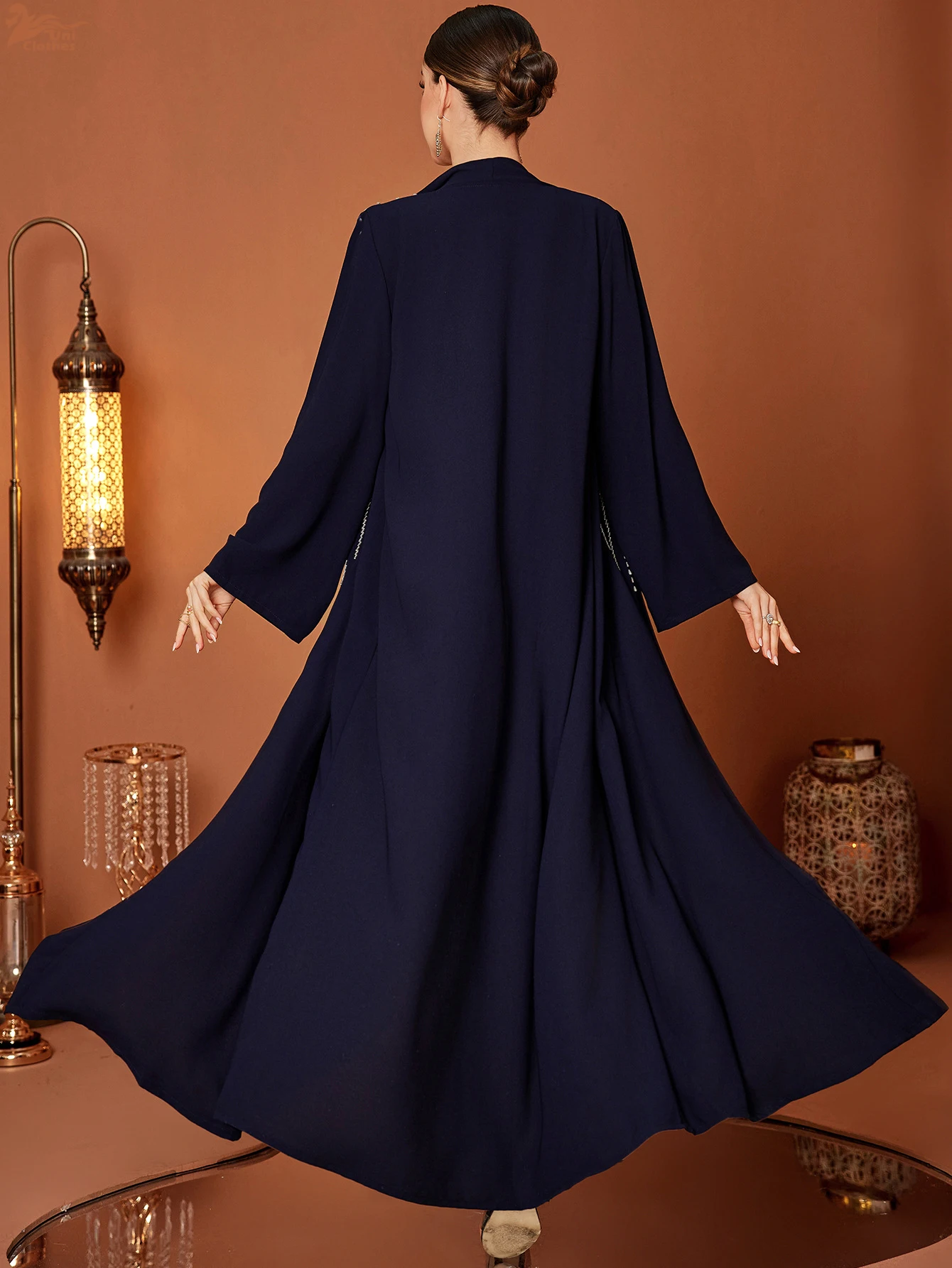 Ramadan In Rilievo Aperto Abaya Dubai Kimono Cardigan Eid Abito Musulmano Kebaya Donne Islam Abbigliamento Femme Robe Caftano Abaya