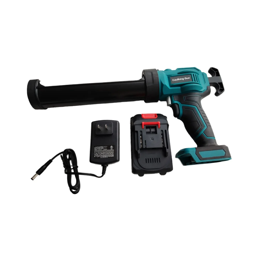 21V Cordless Electric Caulking Gun with 4 Adjustable Speeds LED Light Drip-Free Silicone Sealant Battery Powered
