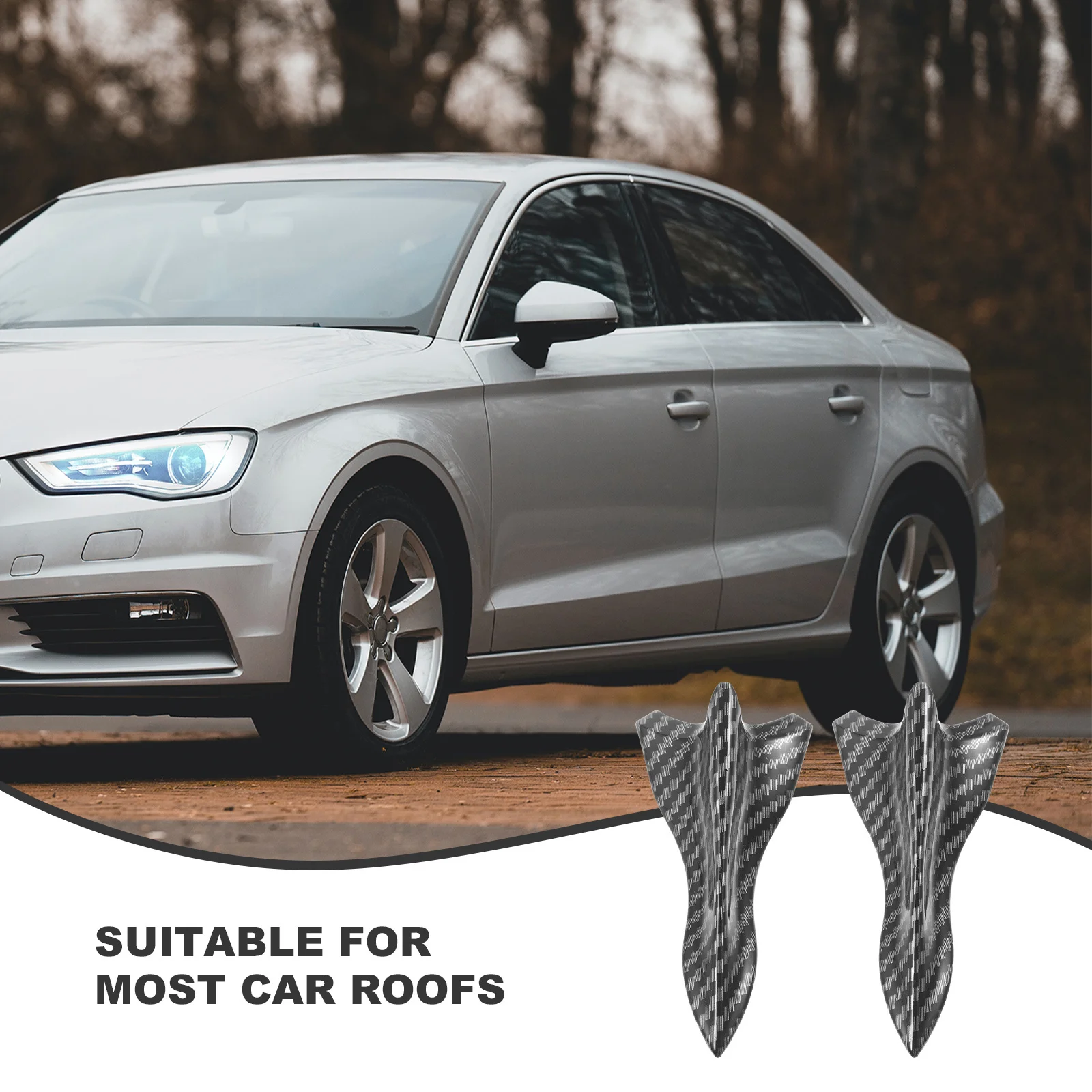 

5Pcs Car Tail Wing Shark Fin ABS Rear Spoiler Durable Vehicle Roof Fin Decor Universal Car Modification Wing Strip