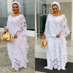 Vestidos africanos ocos de renda para mulheres roupas africanas 2025 dashiki taditional boubou árabe robe abaya kaftan femme musulmane