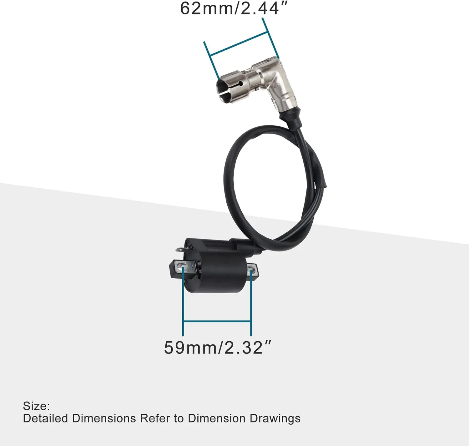 90 Degree Ignition Coil with Shield for CG 125cc 150cc 200cc 250cc Vertical Engine ATV Dirt Bike Go Kart