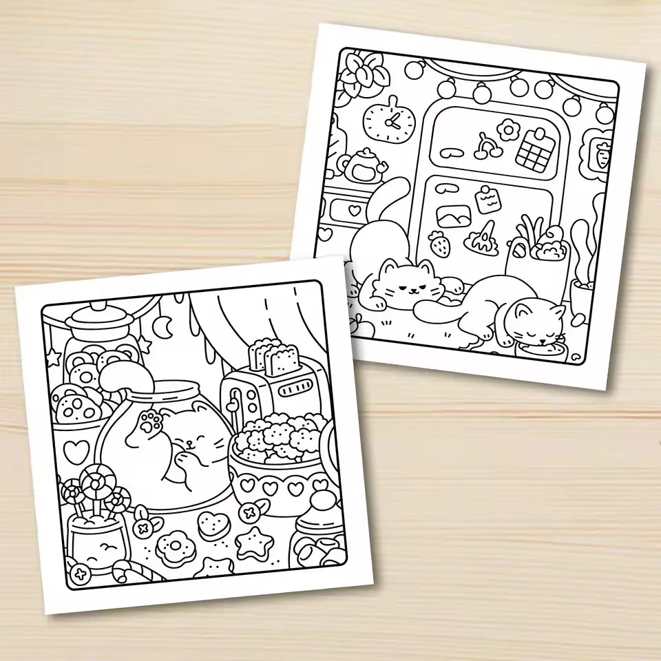 Cat Life Funny And Cute Coloring Book for Adults Cute Drawing Book Perfect Gift for Party and Birthday