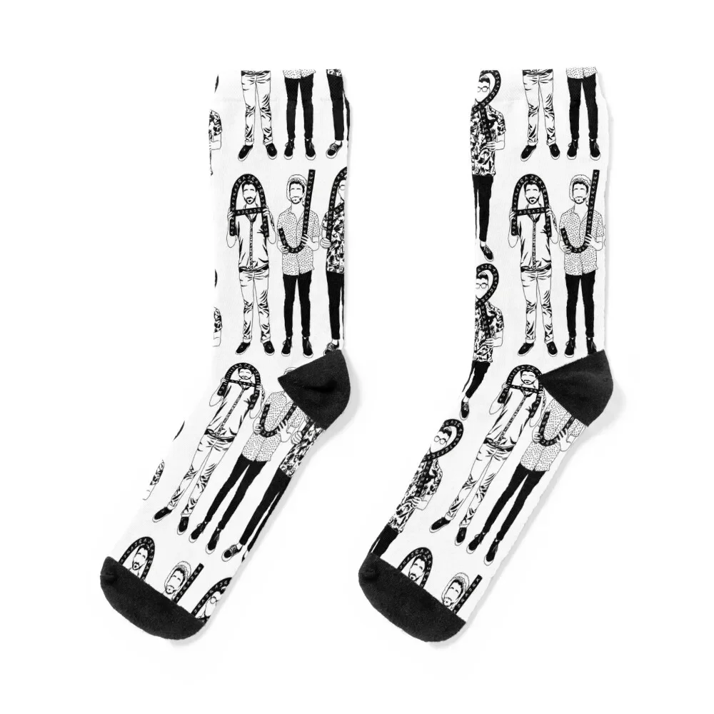 ajr band black outline Socks custom sports cool Man Socks Women's