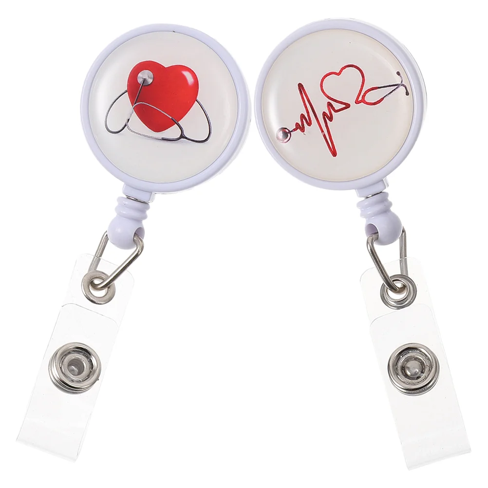 Pediatric Nurse Badge Clip Flower Easy-to-pull Labels Doctor Id Card Retractable