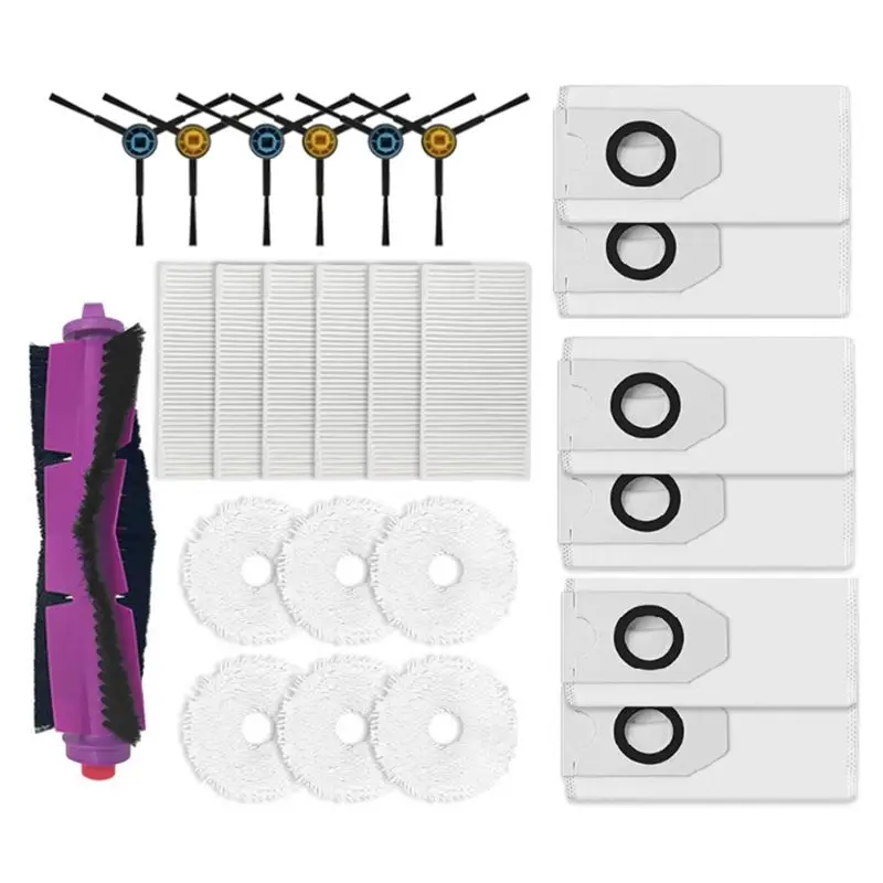 YANA50I 25PCS For Midea V12 Robot Vacuum Cleaner Washable Main Side Brush Mop Cloth Hepa Filter Dust Bag Replacement Parts