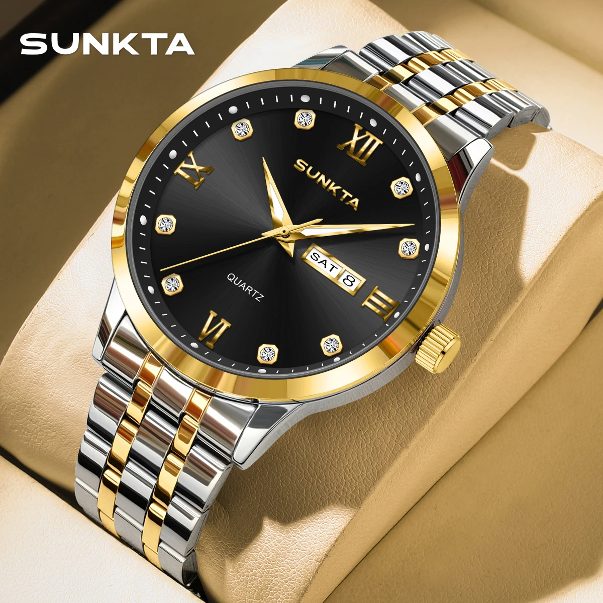 LIGE Herrenuhren Business Original Quarzuhr für Männer Wasserdicht Leuchtend Datum Woche Anzeige Edelstahl Herren Armbanduhr