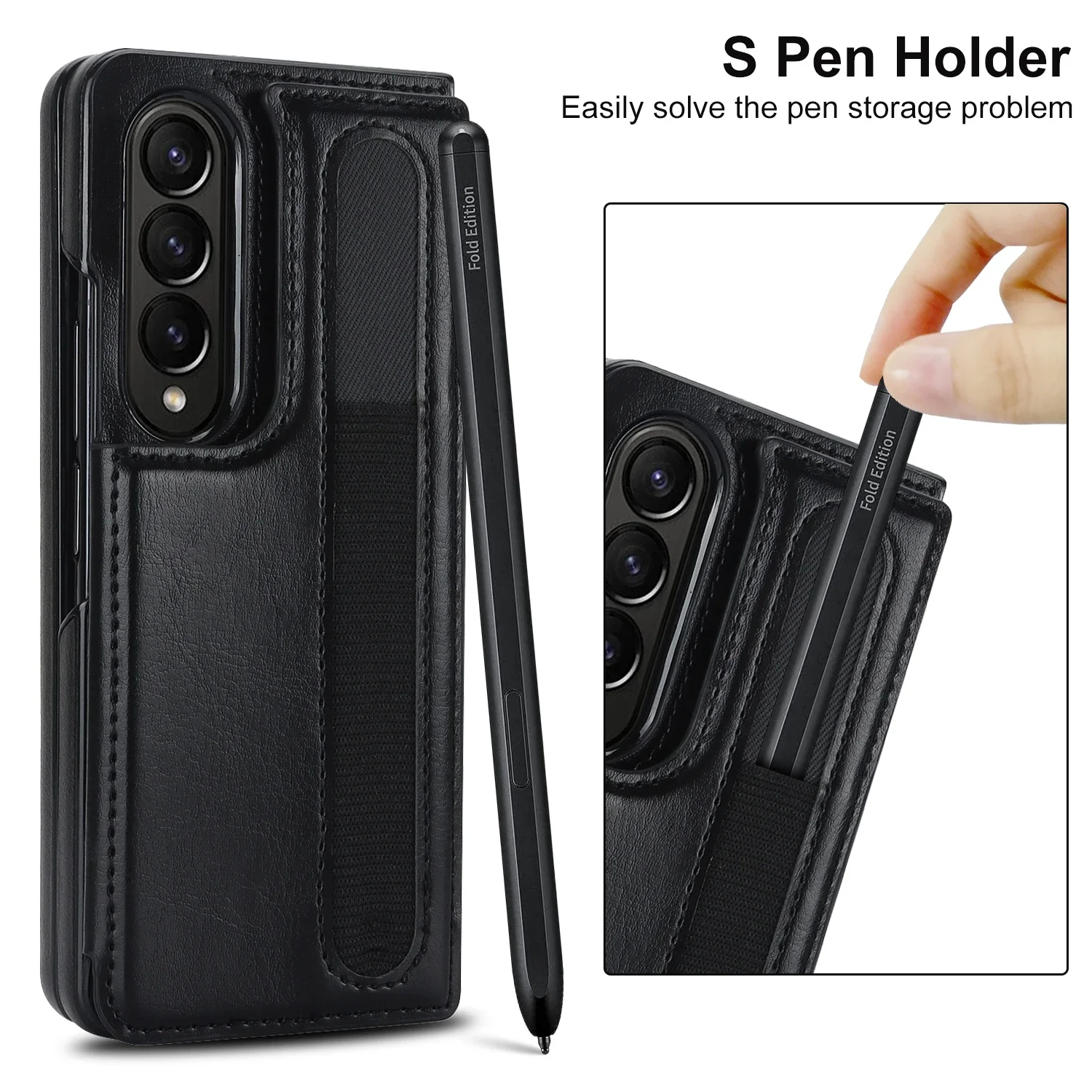 PU Leather Purse Phone Case for Samsung Galaxy Z Fold 7 6 5 4 3 Fold5 Fold4 Fold6 Pen Slot Card Holder Shockproof  Stand Cover