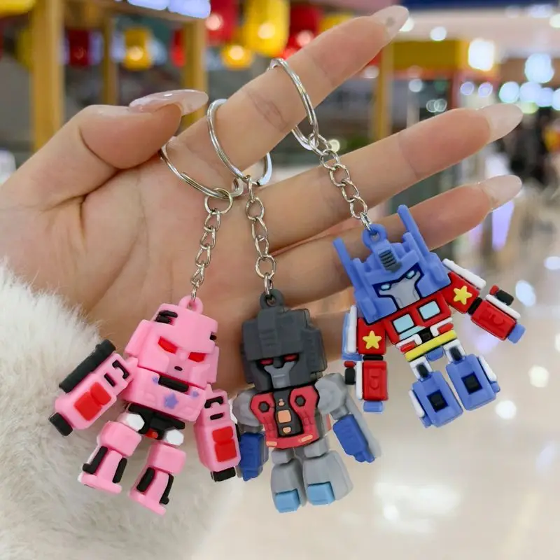 Transformers Anime Cartoon Roboter Schlüsselanhänger Auto süße Schultasche Puppe Spielzeug Schlüsselanhänger PVC Peripherie Geburtstagsgeschenk Halloween – Detail 12