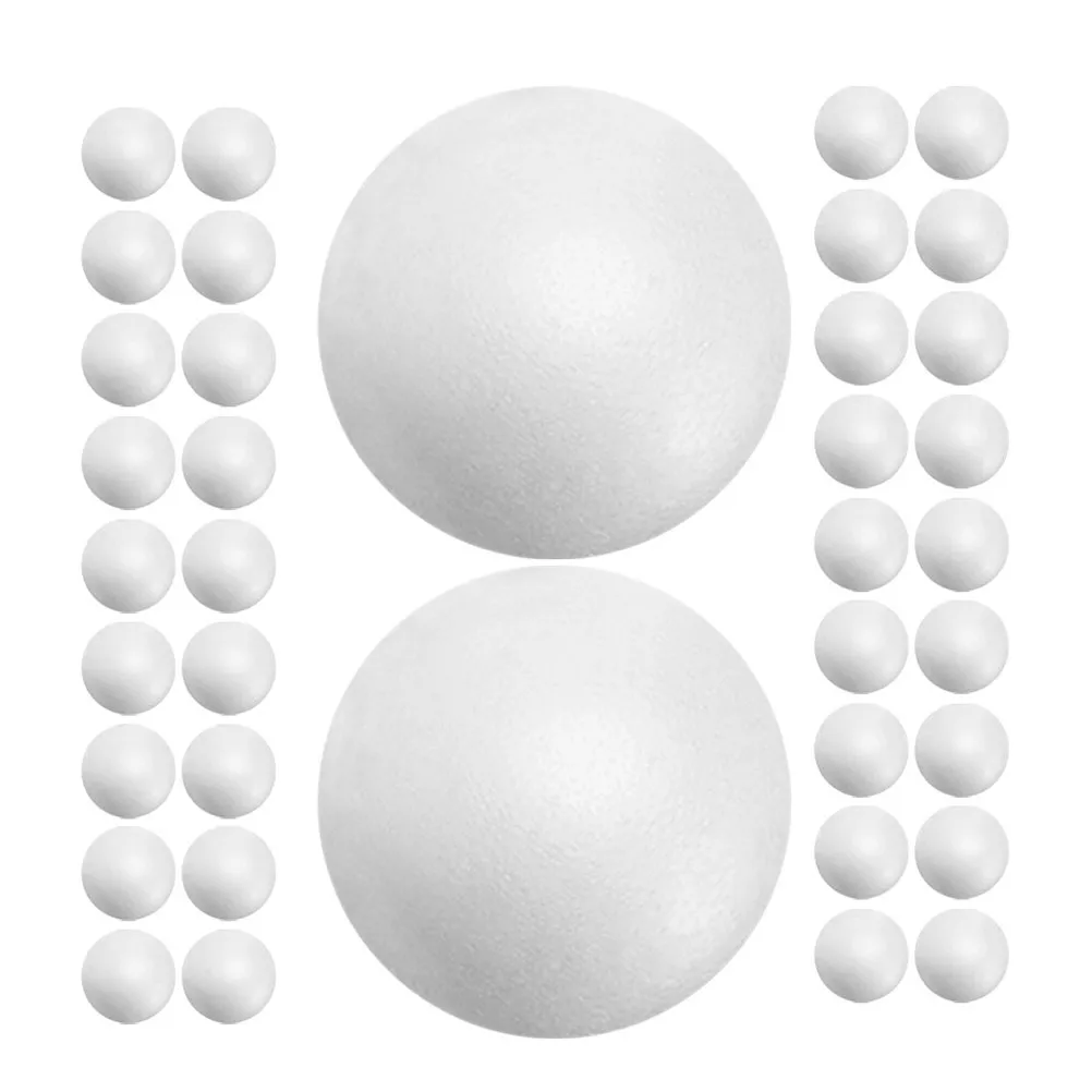 100Pcs DIY Foam Balls Kindergarten Art Craft Spheres for Painting Decorations White Small Round Sphere Supplies