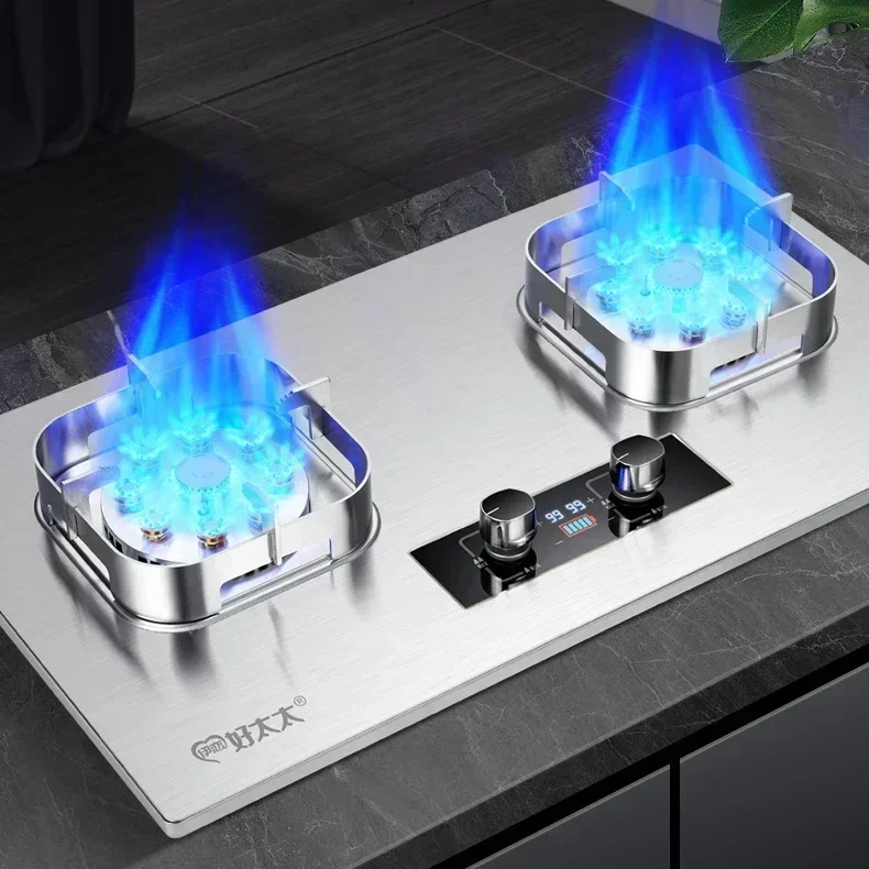 

Gas Stove Double Burner Yilian Hotata Household Natural Liquefied Gas Table Embedded Stove Timing Gas Stove Fierce Fire