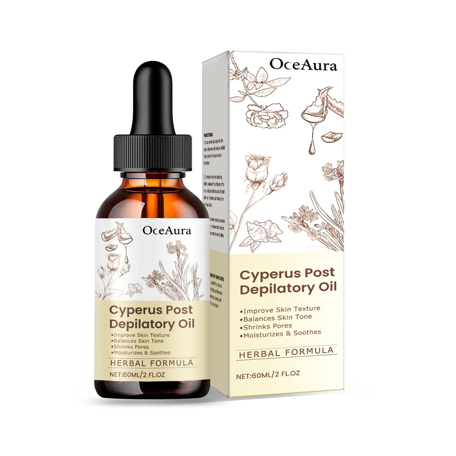 OceAura Cyperus Rotundus Oil for Hair Removal Care Hair Growth Inhibitor Moisturizing Skin Soothing After Shave Oil for Women view 2