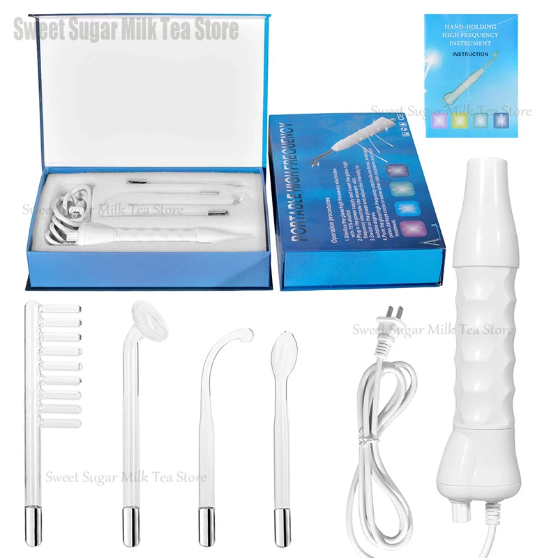 Varita portátil de mano de alta frecuencia para terapia de la piel, electrodo, tubo de vidrio, varitas reductoras de arrugas de la piel, alta frecuencia