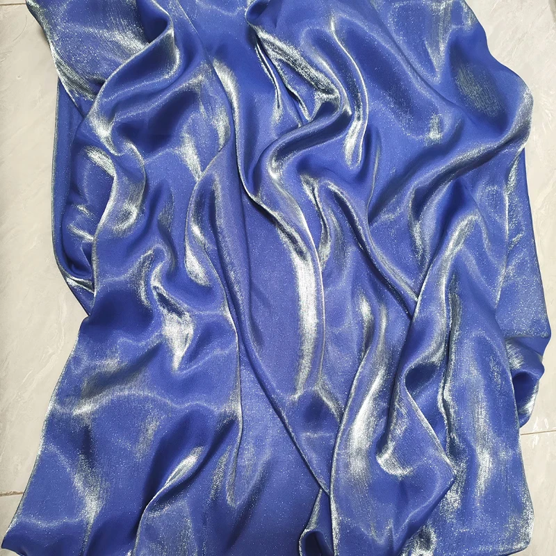 

Holographic Gradient Shiny Polyester Fabric 1 Meter Glossy Silk Appearance for Hanfu Dress Diy Sewing Table Decoration