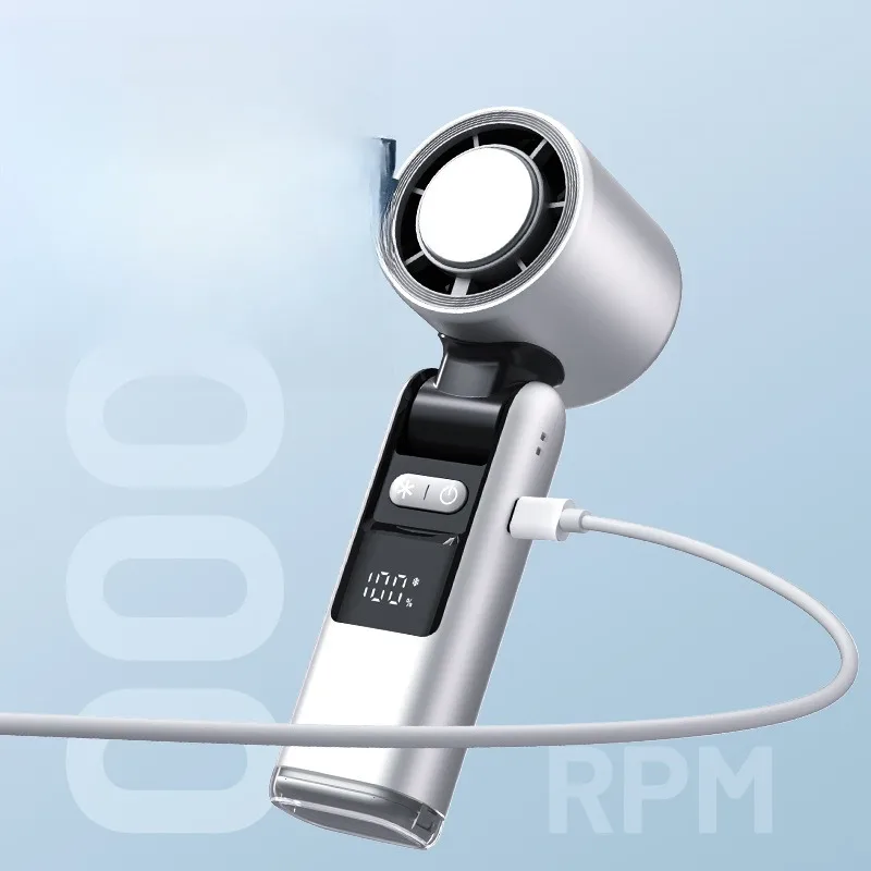 مراوح 2025 جديدة 100 سرعة محمولة باليد USB صغير شحن مروحة تربو محمولة قابلة للطي عمر بطارية طويل للغاية تبريد متانة