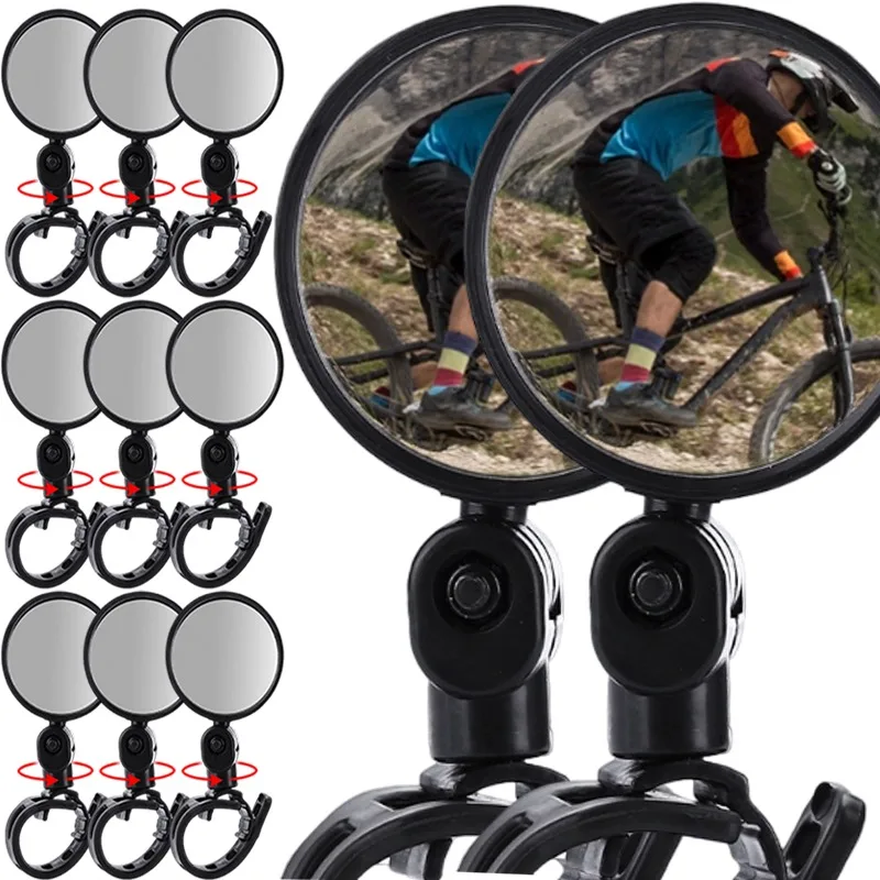 자전거 백미러 조정 가능한 시야각 범용 핸들바 마운트 안전 사이클링 미러 도로 자전거용 쉬운 설치