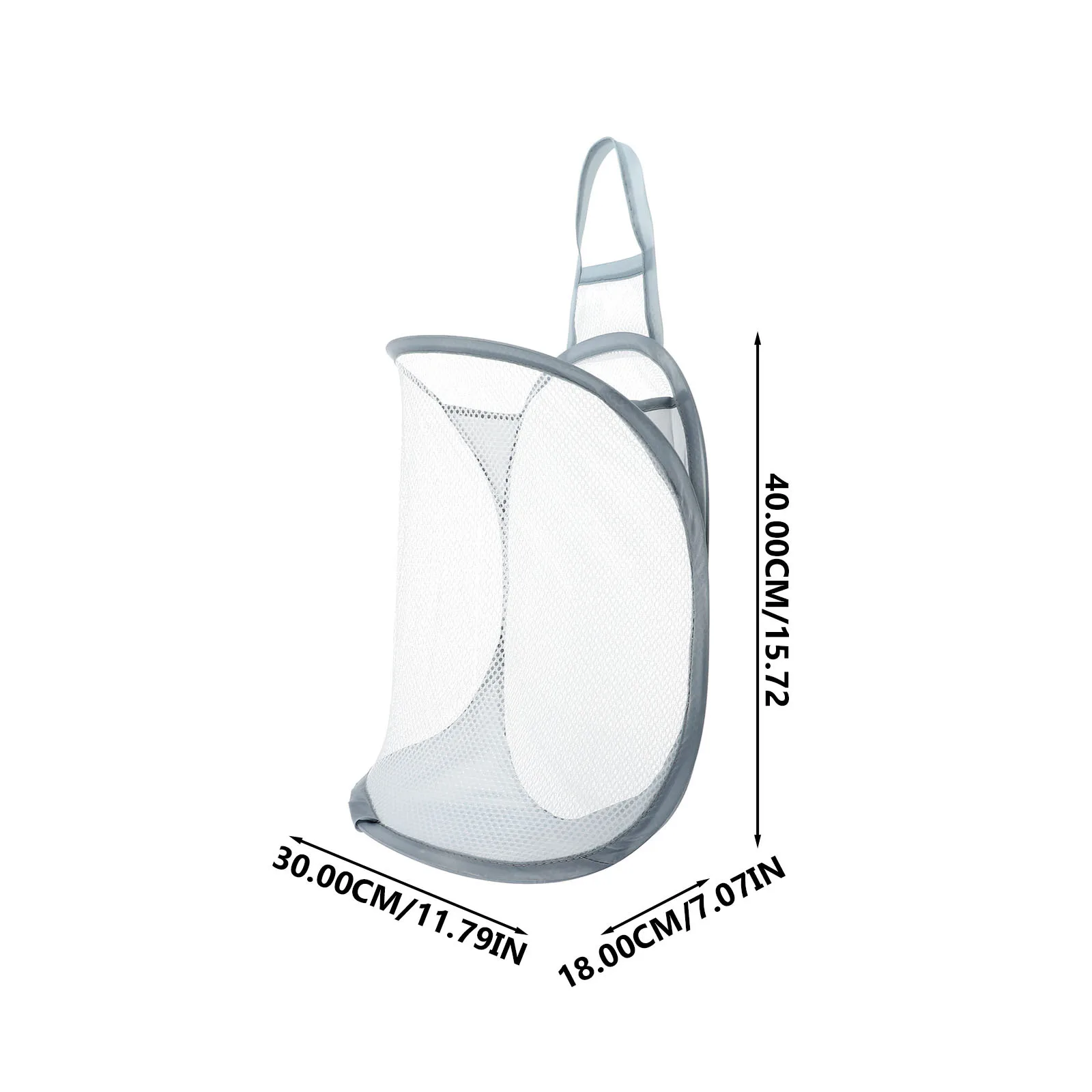 

2Pcs Hanging Clothes Basket Foldable Nail-Free Wall-Mounted Laundry Storage Basket Breathable Nylon Cloth