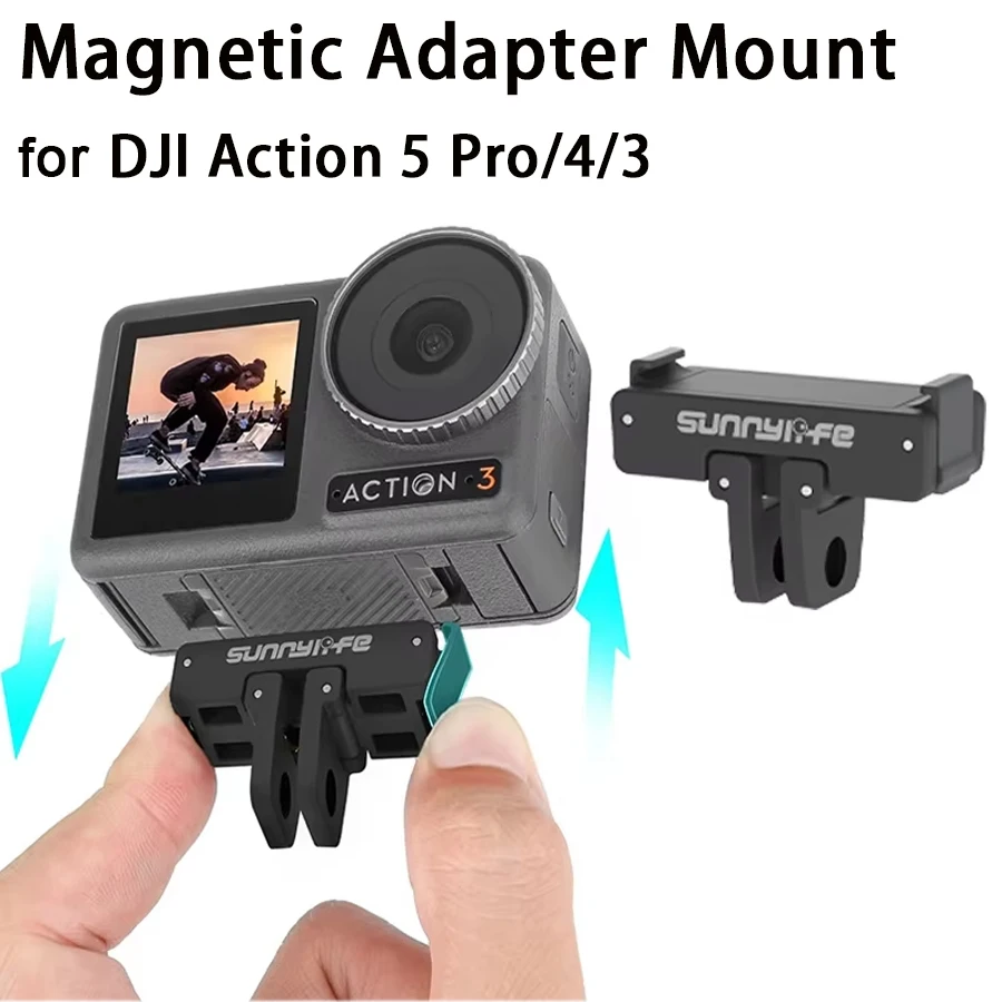 for Dji Action 5 Pro Magnetic Quick-Release Adapter Kit with 1/4 Screw for Gopro 13 for Insta360 X3 Go3 Action Camera Accessory