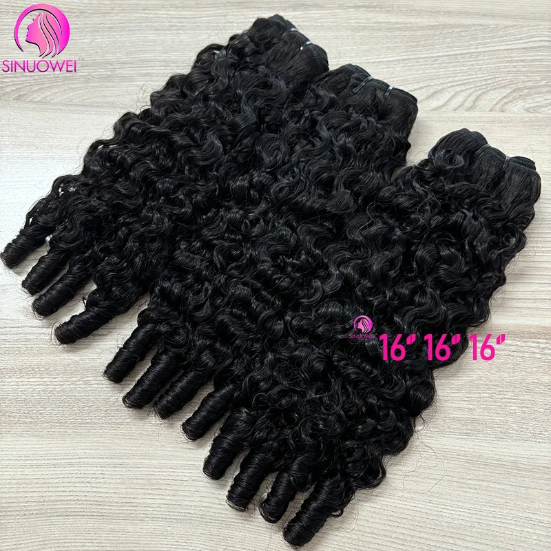 12A Vietnames Curly Hair Extensions Double Drawn Bundles 100% Natural Curly Human Remy Hair Bundles For Women