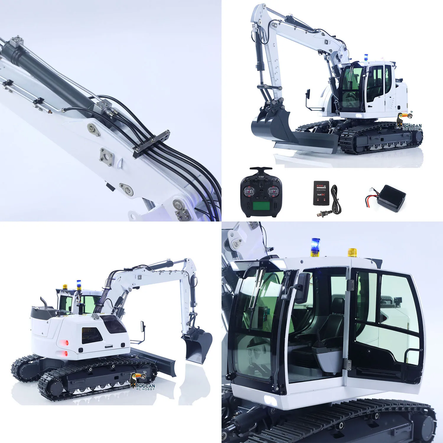 

LR914 1/14 Remote Control Digger RC Hydraulic Excavator 5CH Valves Brushless Drive Motor Lights Flysky ST8 Radio RTR Charger