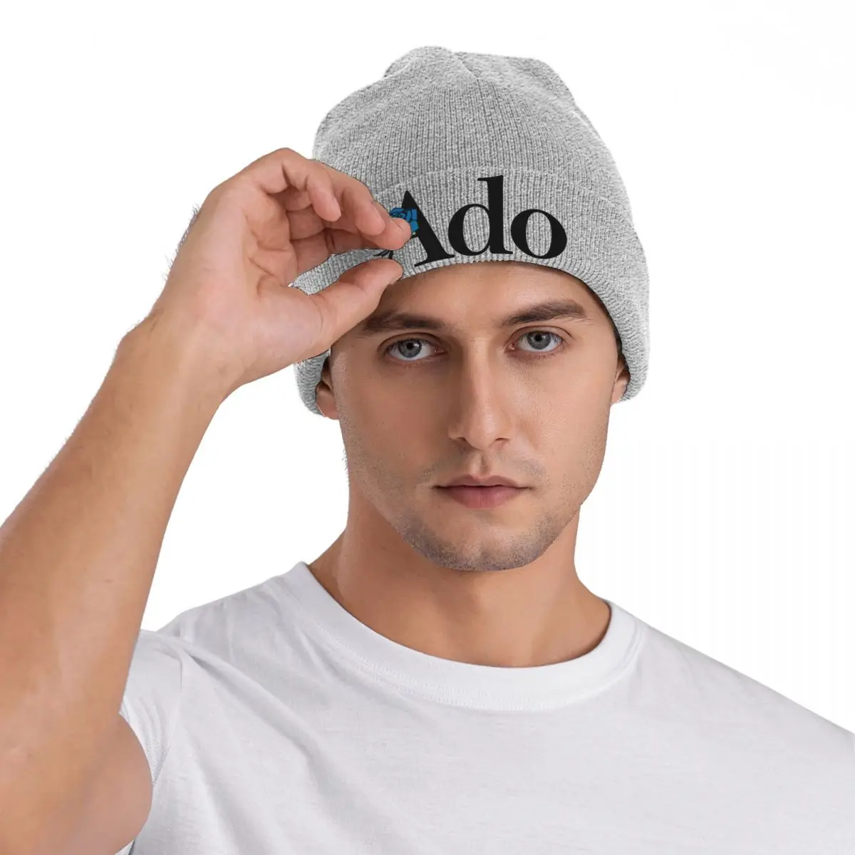 Gorros Ado con texto, gorros de calle para hombres y mujeres, gorro tejido para deportes al aire libre Unisex, gorro envolvente para la cabeza con diseño de primavera