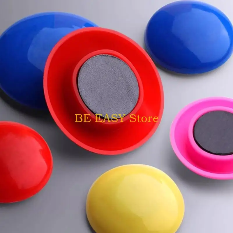 E28F Color Coding Round Magnets Strong Adhesion Home Office School Decoration Whiteboard Plastic Covered Buttons Set
