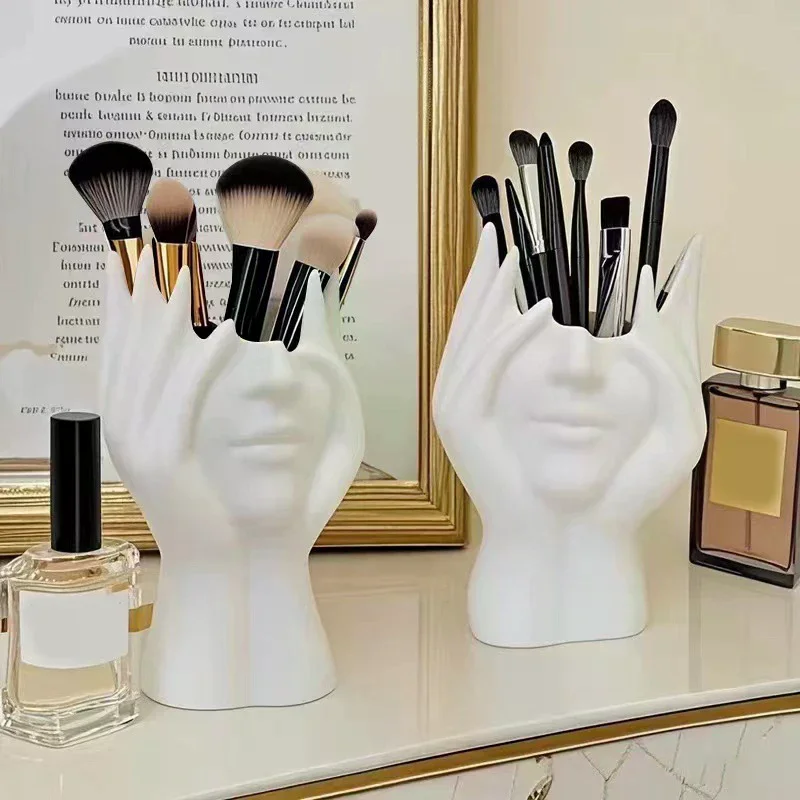 Makeup Storage Pen Holder Nail Brush Cosmetic Cup For Dressing Table Cosmetic Storage Creative Face Makeup Brush Holder Storage