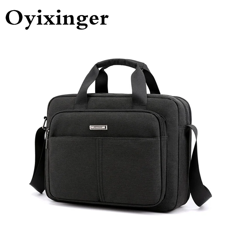 

OYIXINGER Small Men Business Briefcase Bag For A4 Magazine Waterproof Nylon Shoulder Bags For 11" IPAD Tablet Computer Handbag