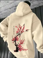 Una sudadera con capucha estampada Harajuku de calle japonesa para hombres, una sudadera deportiva, informal y de moda de otoño e invierno
