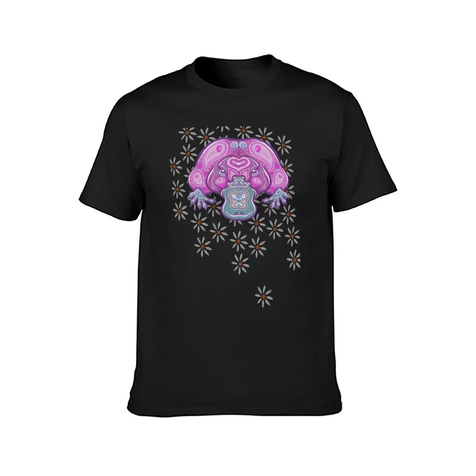 Alebrijes Style Platypus with Daises T-Shirt oversized korean fashion quick-drying big and tall t shirts for men