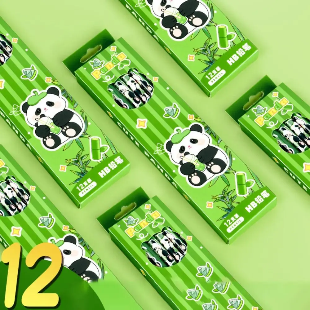 12 шт./набор, ручка-карандаш с рисунком панды