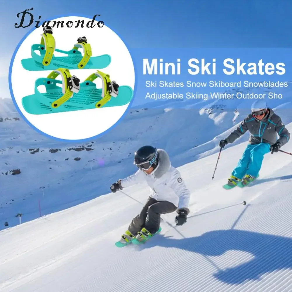 Mini patines de esquí portátiles para adolescentes, botas de Snowboard, Mini zapatos de esquí de patinaje cortos para deportes al aire libre de invierno