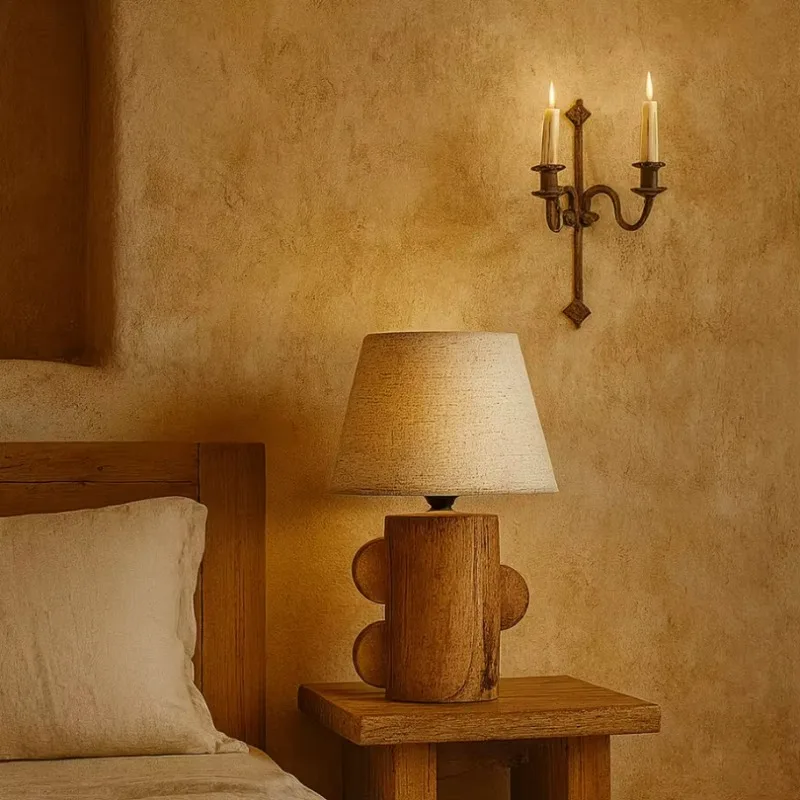 

Modern wooden desk lamp, bedroom living room hotel project shape desk lamp led lamp