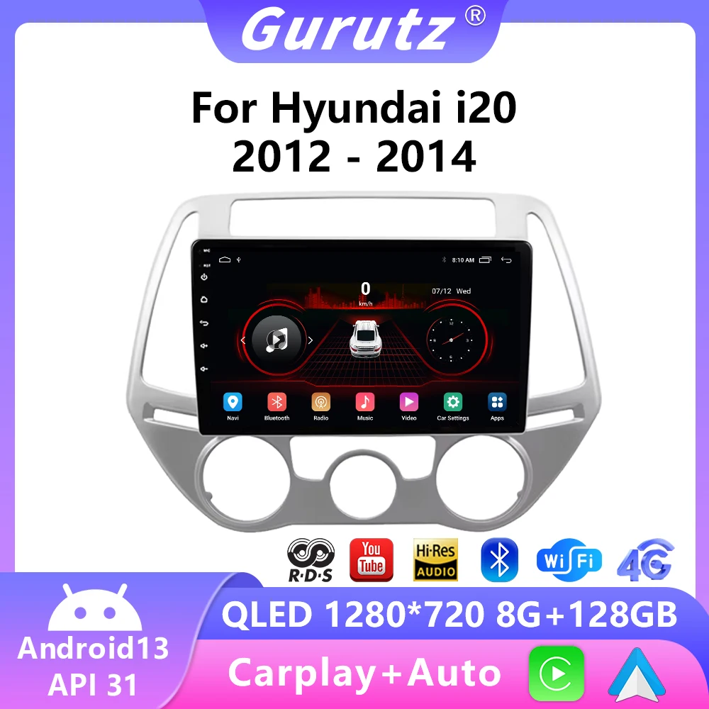 

Автомагнитола 2 Din, Android 13, мультимедийный видеоплеер для Hyundai I20 2010-2014, GPS-навигация, Carplay, стерео, без DVD, DSP