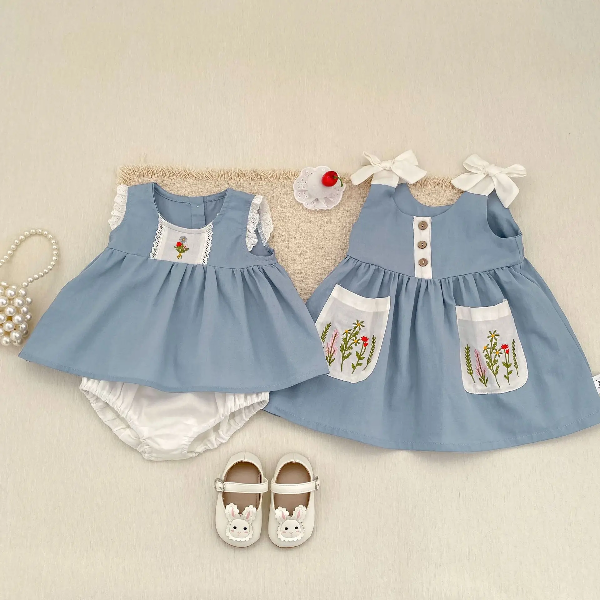 

2026 Summer New Baby Sleeveless Clothes Set Infant Girls Cute Lace Vest + Pp Shorts 2pcs Suit Toddler Cotton Breathable Outfits